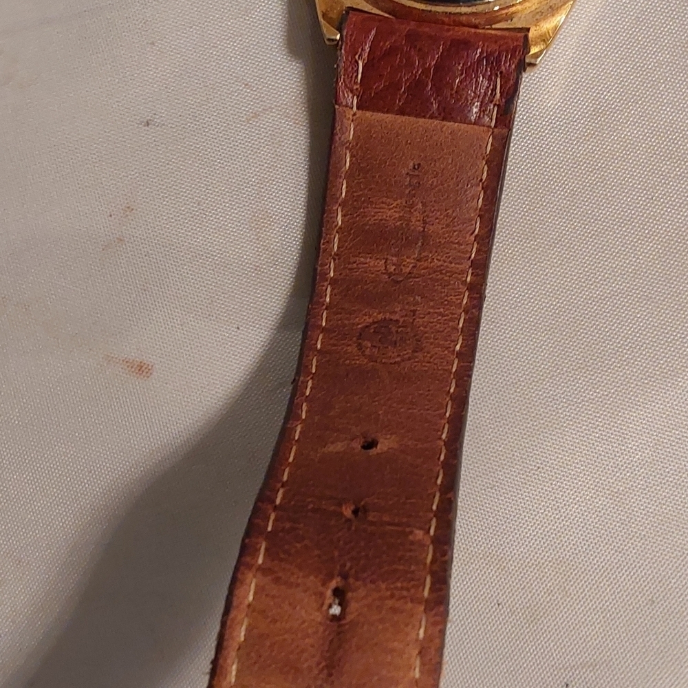 VINTAGE ARMITRON MECHANICAL MEN’S LEATHER WRISTWATCH - Picture 9 of 10